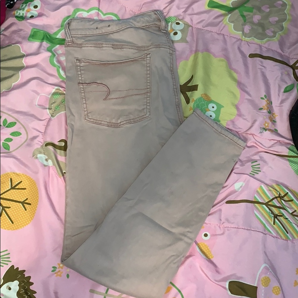 Washed Out Pink Colored Skinny Jeans